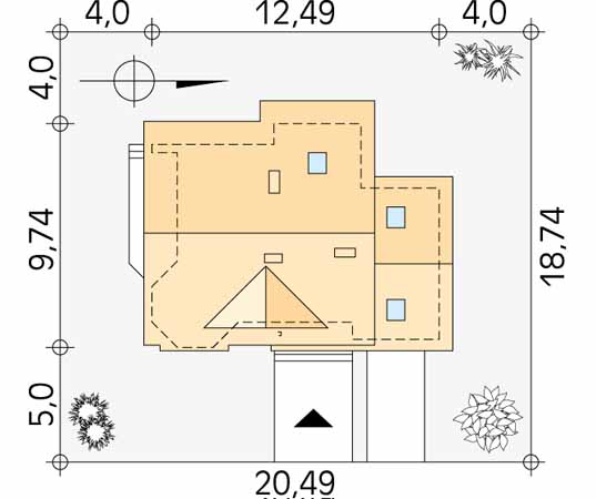Projekt domu Marta - usytuowanie na działce
