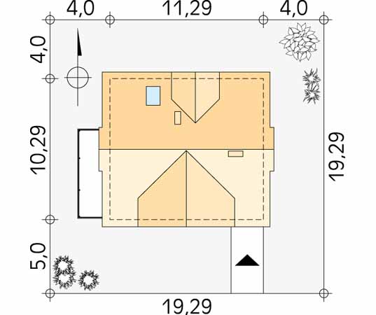Projekt domu Mazurek - usytuowanie na działce