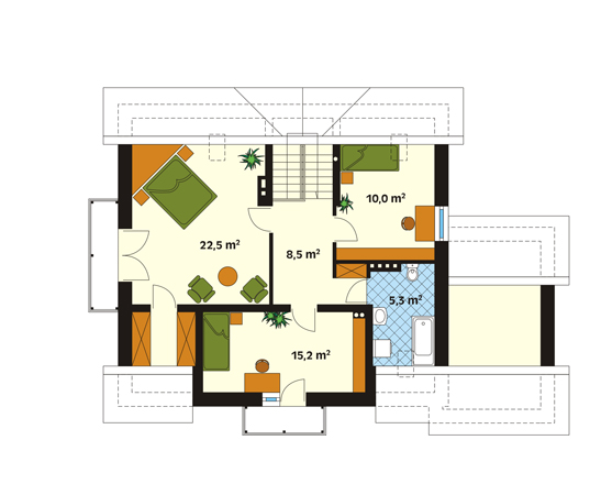 Projekt domu Mazurek 2 - rzut poddasza