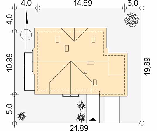 Projekt domu Mazurek 2 - usytuowanie na działce