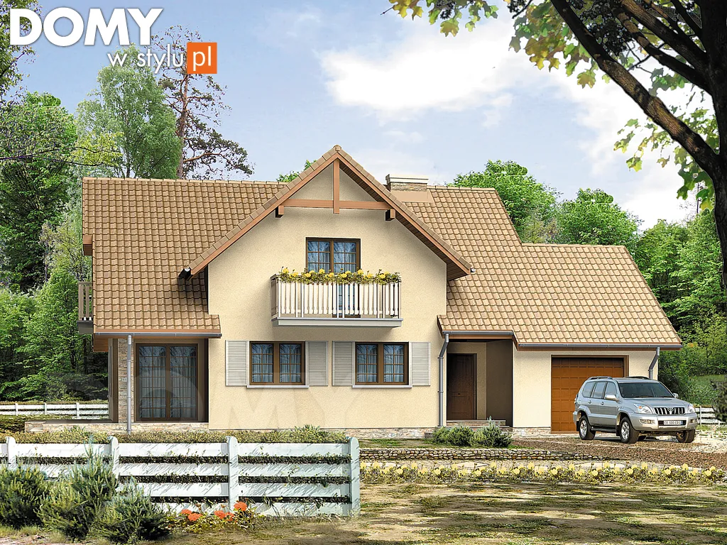 Projekt domu Mazurek 2 - wizualizacja frontowa