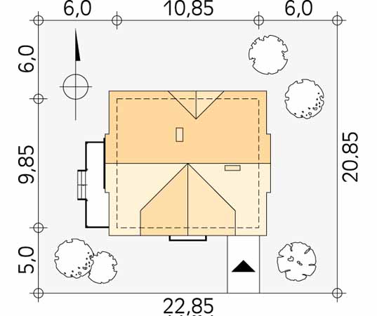 Projekt domu Mazurek dr-T - usytuowanie na działce