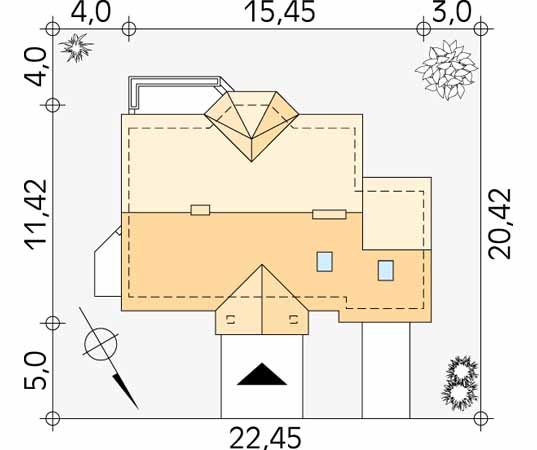 Projekt domu Melodia - usytuowanie na działce