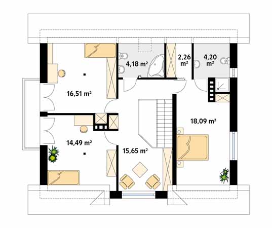 Projekt domu Meteor - rzut poddasza