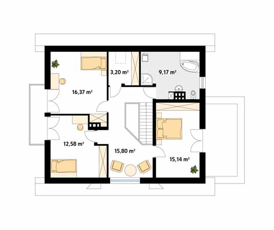 Projekt domu Meteor 3 - rzut poddasza