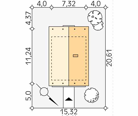 Projekt domu Mikrus 2 - usytuowanie na działce