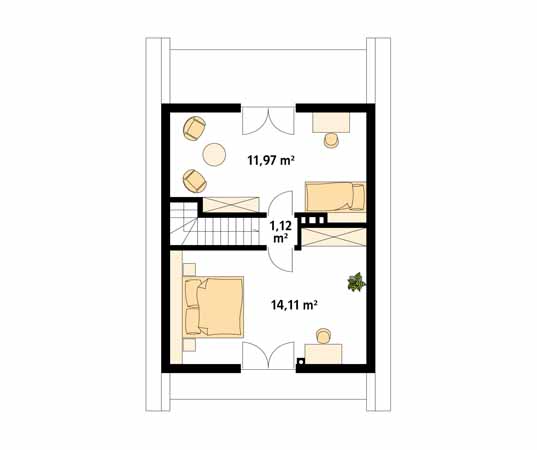 Projekt domu Mikrus 2 dr-S - rzut poddasza