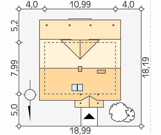 Projekt domu Milutki - usytuowanie na działce