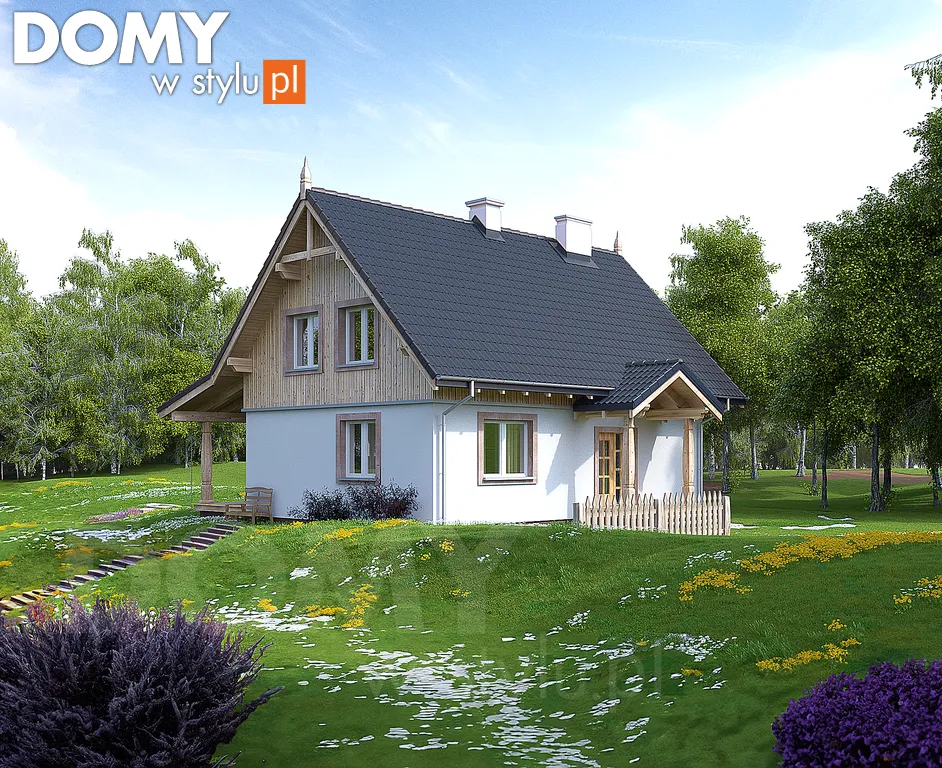 Projekt domu letniskowego Milutki - wizualizacja frontowa