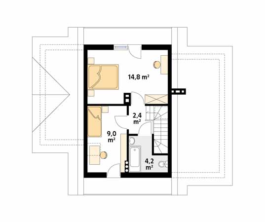 Projekt domu Mini - rzut poddasza