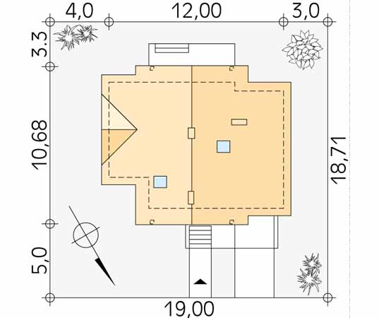 Projekt domu Mini - usytuowanie na działce