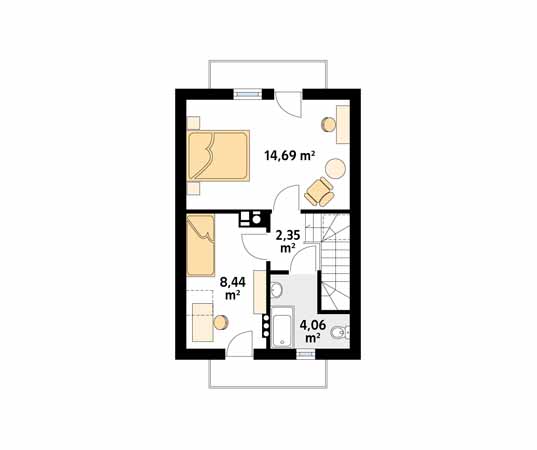 Projekt domu Mini 3 - rzut poddasza