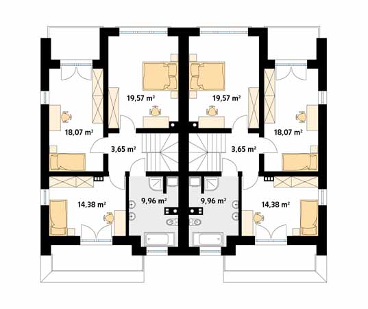 Projekt domu Miodowy - rzut poddasza