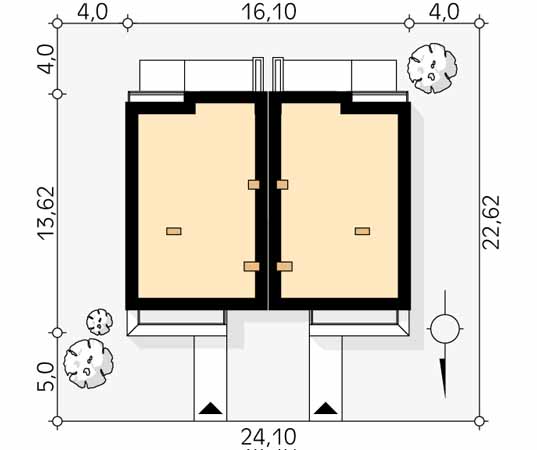 Projekt domu Miodowy 2 - usytuowanie na działce