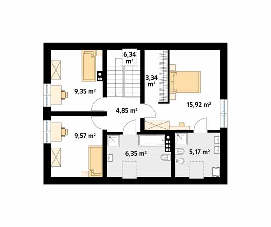Projekt domu Mirabelka - rzut poddasza