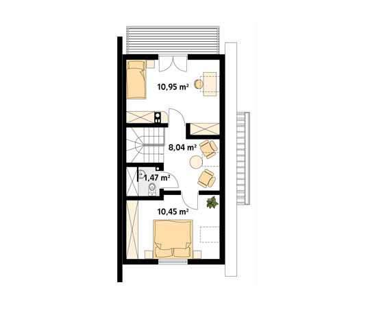 Projekt domu Miś dr-ST - rzut poddasza