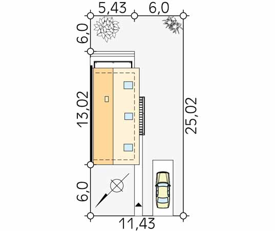 Projekt domu Miś dr-ST - usytuowanie na działce