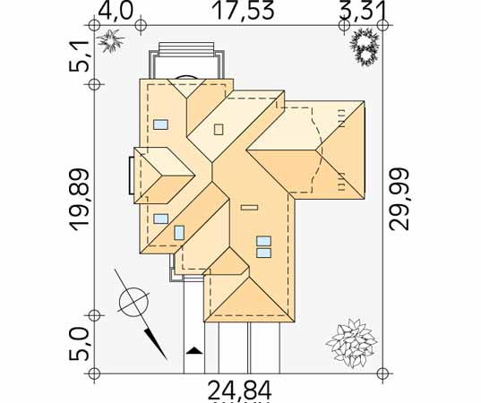 Projekt domu Mistral - usytuowanie na działce