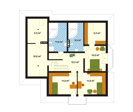 Projekt domu Modrzew 2 - rzut poddasza