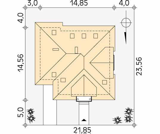 Projekt domu Modrzew 2 - usytuowanie na działce