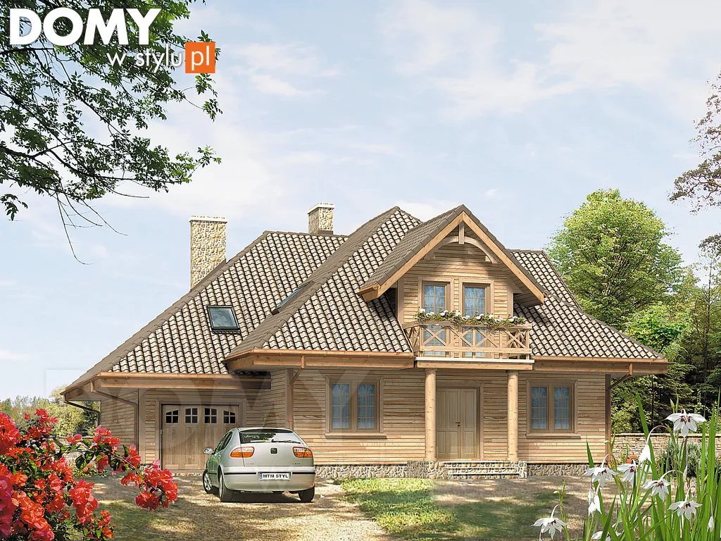 Projekt domu Modrzew dr-S - wizualizacja frontowa