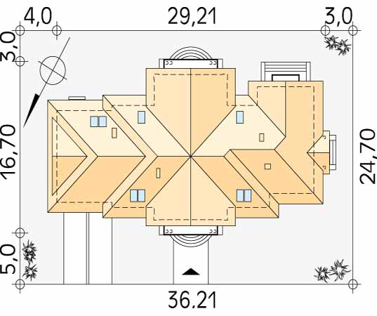 Projekt domu Monsun - usytuowanie na działce