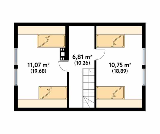 Projekt domu Motylek - rzut poddasza