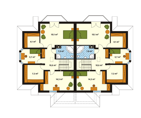 Projekt domu Muza - rzut poddasza