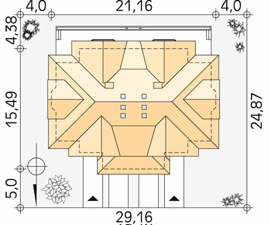 Projekt domu Muza - usytuowanie na działce