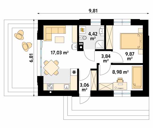 Projekt domu Natan - rzut parteru