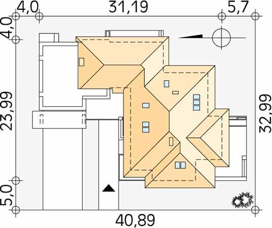 Projekt domu Nefryt - usytuowanie na działce