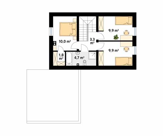 Projekt domu Neo - rzut poddasza