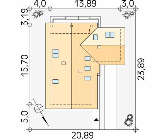 Projekt domu Neptun 3 - usytuowanie na działce