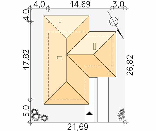 Projekt domu Neptun 4 - usytuowanie na działce