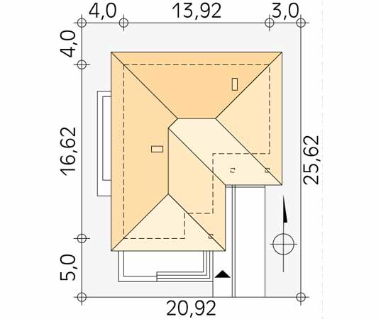 Projekt domu Neptun 5 dr-T - usytuowanie na działce