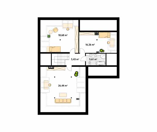 Projekt domu Neptun 6 - rzut poddasza