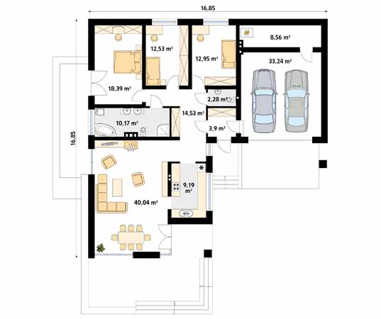 Projekt domu Neptun 7 - rzut parteru