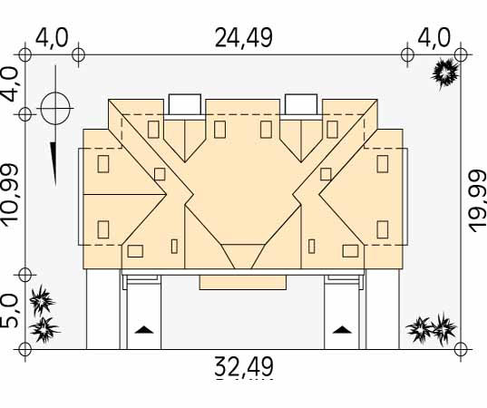 Projekt domu Nikodem - usytuowanie na działce