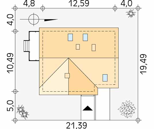 Projekt domu Nutka - usytuowanie na działce