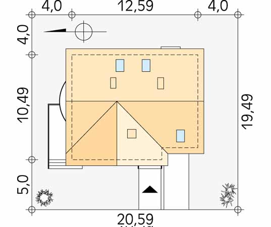 Projekt domu Nutka 2 - usytuowanie na działce