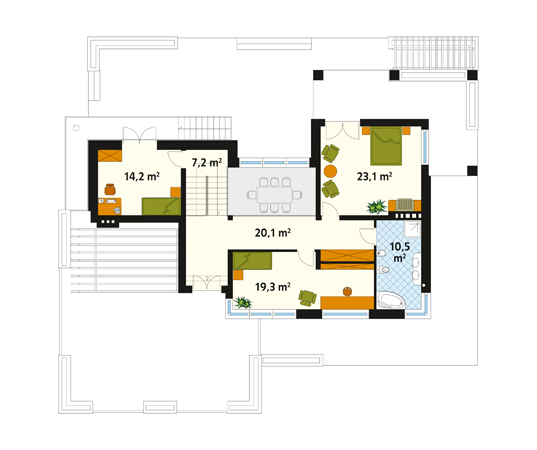 Projekt domu Oaza - rzut poddasza