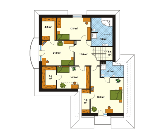 Projekt domu Ocean - rzut poddasza