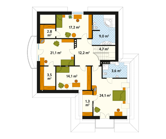 Projekt domu Ocean 2 - rzut poddasza