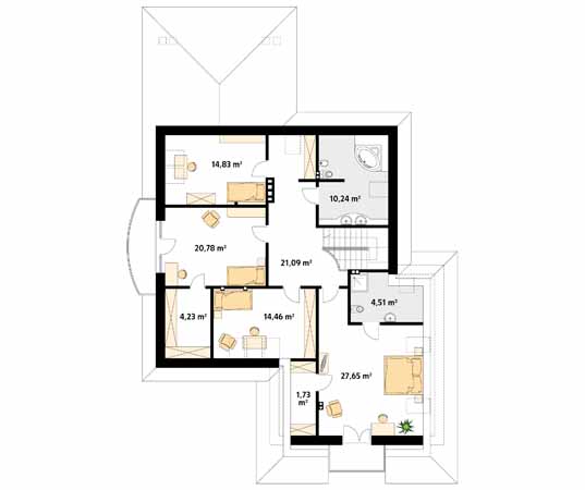 Projekt domu Ocean 3 - rzut poddasza