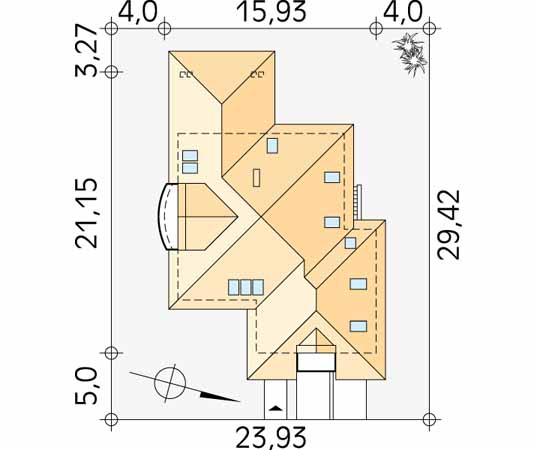 Projekt domu Ocean 3 - usytuowanie na działce