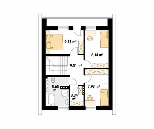 Projekt domu Oliwka - rzut poddasza