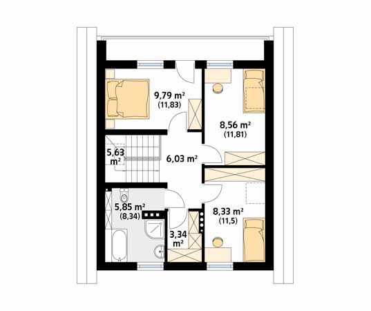 Projekt domu Oliwka 2 - rzut poddasza