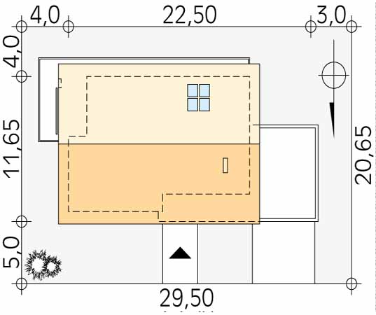 Projekt domu Onyks - usytuowanie na działce