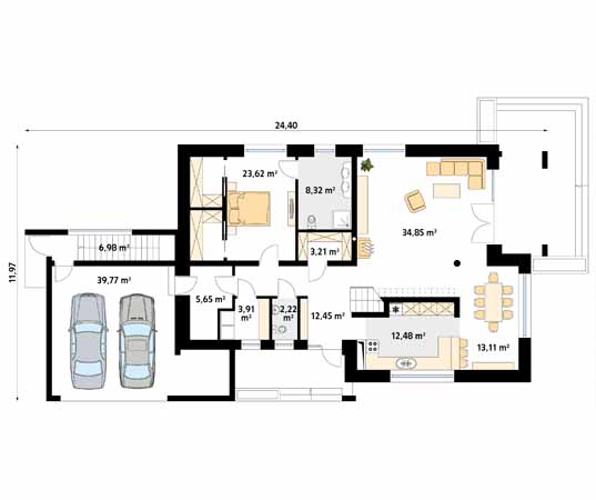 Projekt domu Onyks 2 - rzut parteru