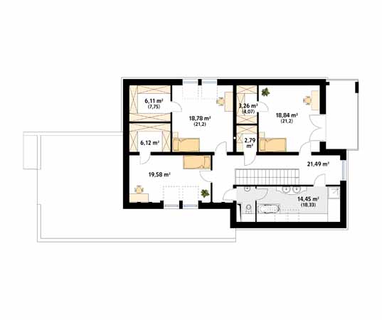 Projekt domu Onyks 2 - rzut poddasza